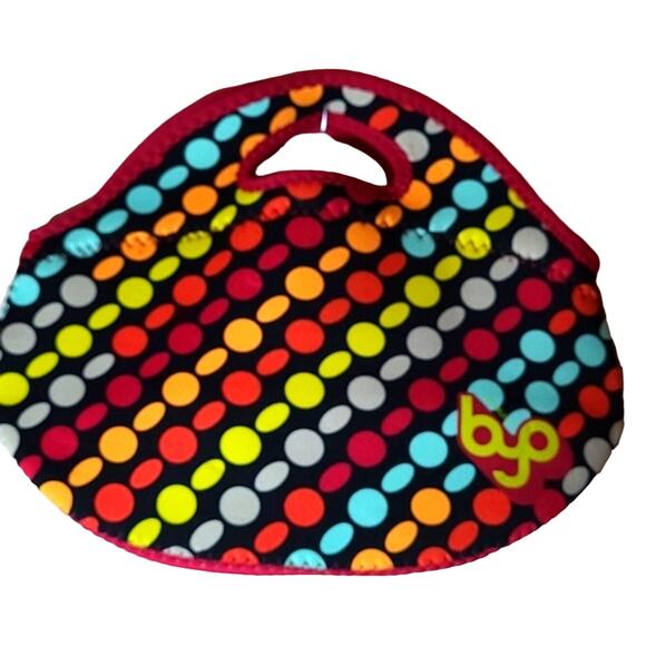 BYO Rambler Lunch Bag Unisex Reusable Washable Eco Friendly Red Colorful Dots - Picture 1 of 7